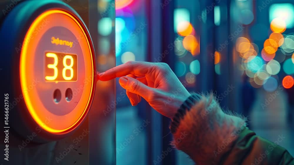 Night City Temperature Check: A Person Uses a Digital Thermometer