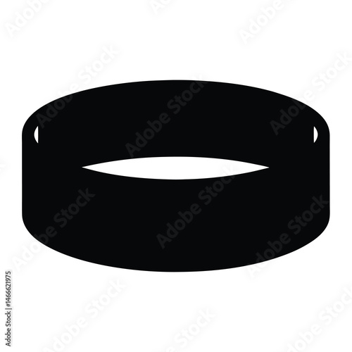 wristbands vector silhouette icon, black and white illustration of footwear.