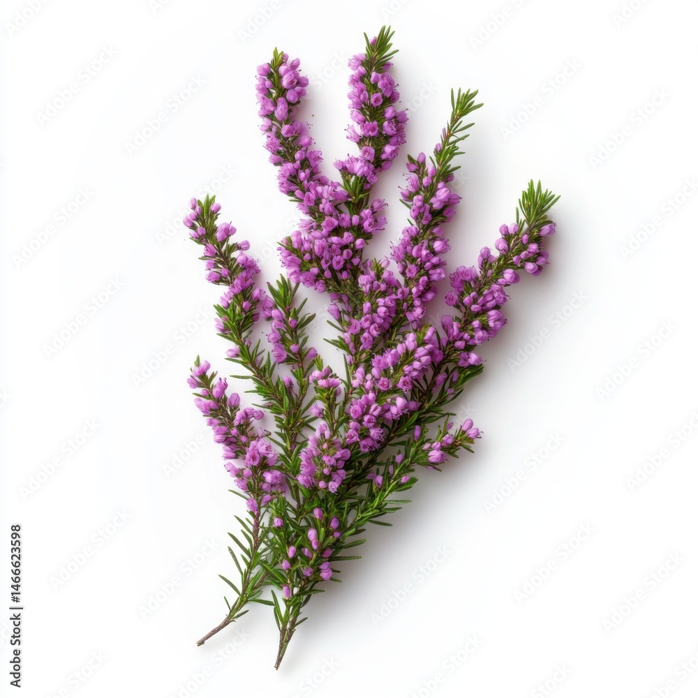 Naklejka premium Heather Flower Isolated On White Background