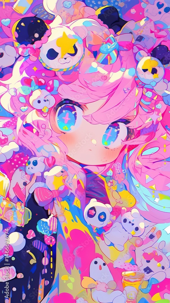 Fototapeta premium Colorful anime style
