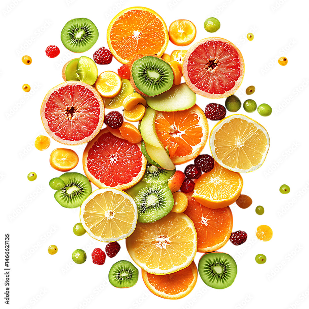 Artful Crisp Fusion Imaginative Blend of Orchard Fruit Isolated on Transparent Background Artful Crisp Fusion Imaginative Blend of Orchard Fruit Isolated on Transparent Background