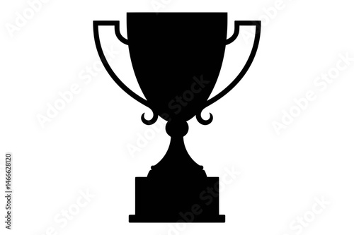 Silhouette of a trophy award for winning achievement