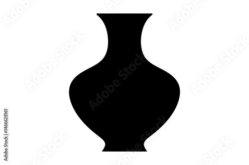 Black silhouette of a decorative flower vase design