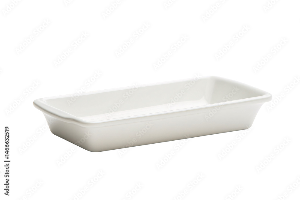 Isolated white rectangular baking dish Isolated white rectangular baking dish