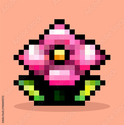 Flower  pixel art, game illustration, vector