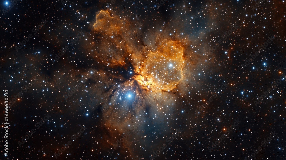 Fototapeta premium Cosmic nebula, swirling hues of space