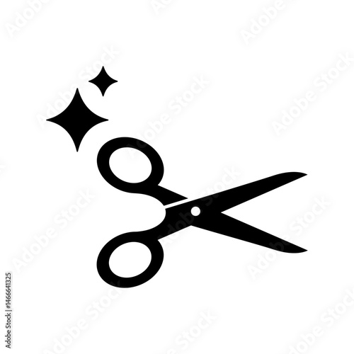 Editing or remove with AI. Artificial intelligence cutting with scissors