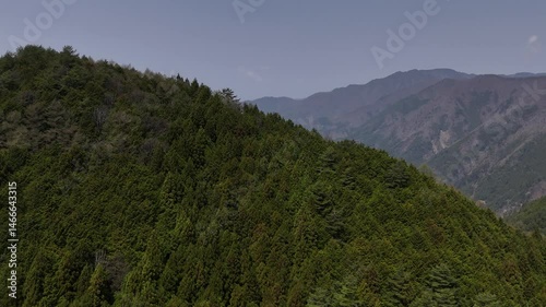 山々に囲まれた山梨で一番ちいさい村・丹波山村（空撮） - 山梨県北都留郡,日本 