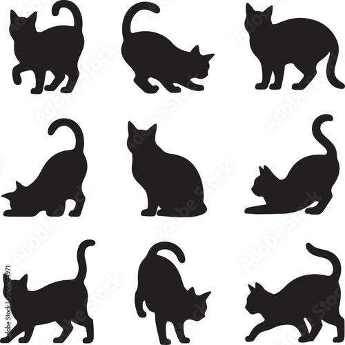 Curious Cat with Curled Tail Silhouette

Sleeping Cat on Windowsill Vector Art

Playful Kitten Pouncing Silhouette

Black Cat in Moonlight Vector Design

Sitting Cat Outline with Whiskers
