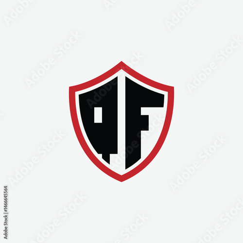 745 shield logo shape letter alphabet educational learning Q F