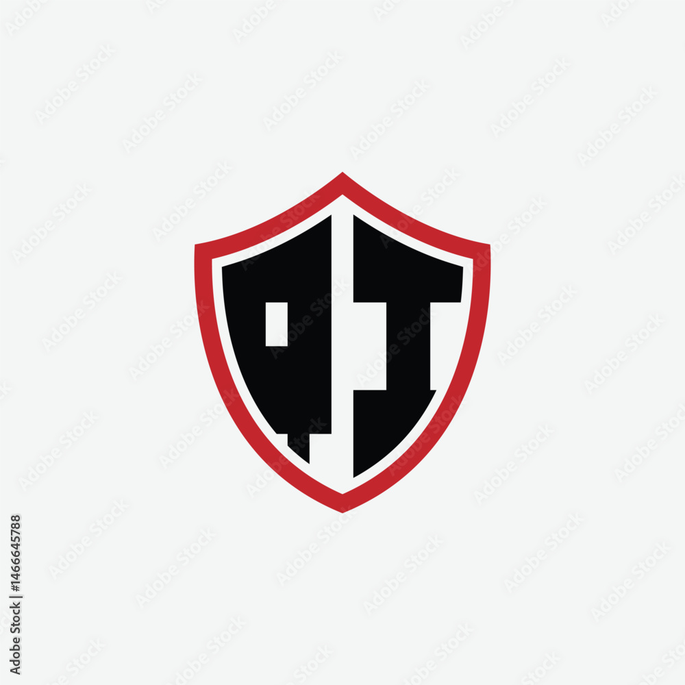 Obraz premium 748 shield logo shape letter alphabet educational learning Q I