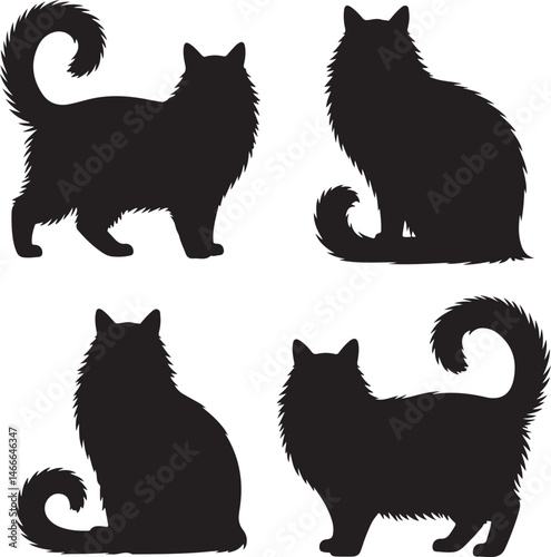 Curious Cat with Curled Tail Silhouette

Sleeping Cat on Windowsill Vector Art

Playful Kitten Pouncing Silhouette

Black Cat in Moonlight Vector Design

Sitting Cat Outline with Whiskers