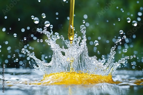 Wallpaper Mural Macro Background Footage of Olive Oil Jet with Splashes, Captured at 1000 fps on High-Speed Camera Torontodigital.ca