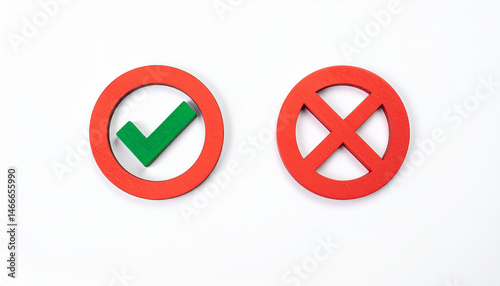 Free Download Check mark, yes and no, cross symbol isolated on white backdrop. - GFXLoad
