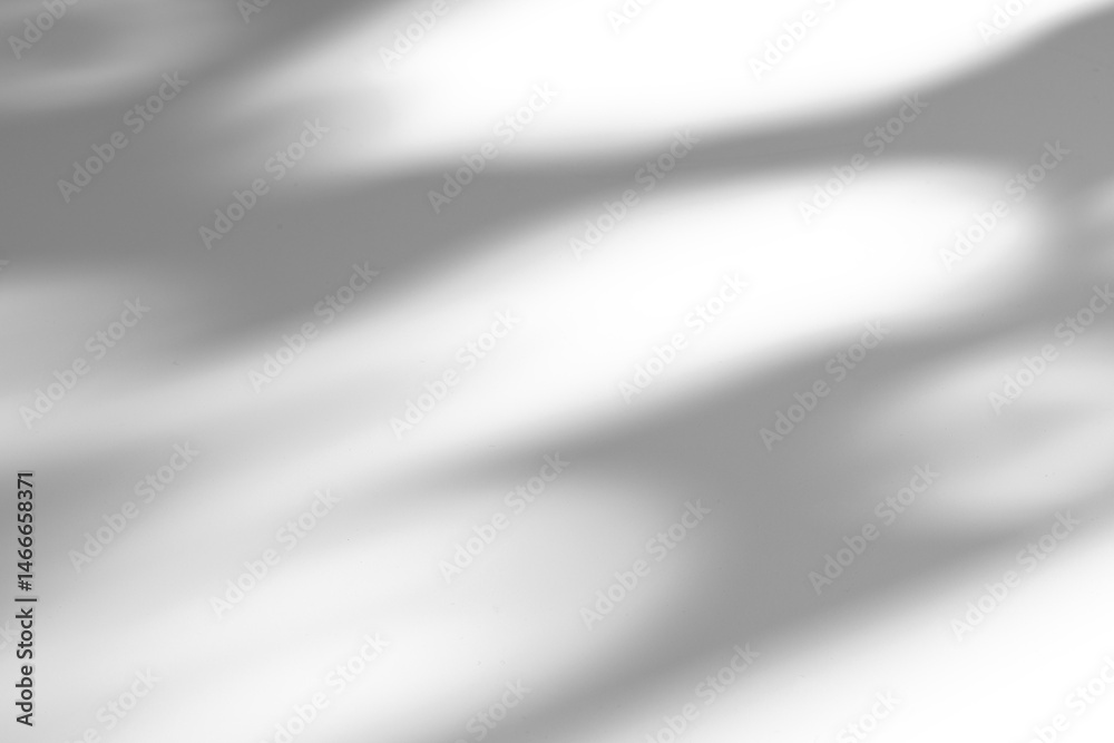 Fototapeta premium shadow overlay effect of natural tree leaves or window shadow over on white wall background,realistic summer abstract shadow overla
