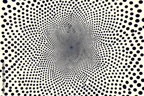 Dizzying Descent into the Depths An Optical Illusion of Infinite Black Dots photo