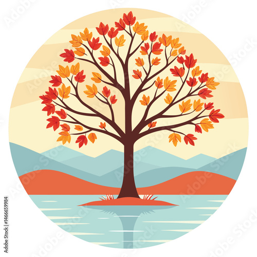 autumn tree with leaves
