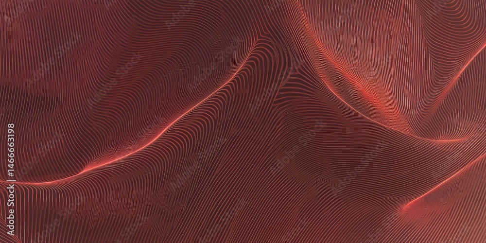 Red Waveforms Abstract Digital Flowing Lines Background. Red Waveforms Abstract Digital Flowing Lines Background.