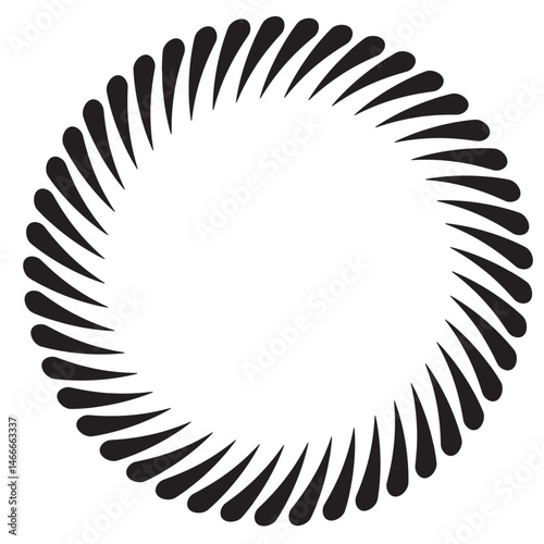 Turning moving rotating point circle design nice creative pattern round frame background decoration vector element