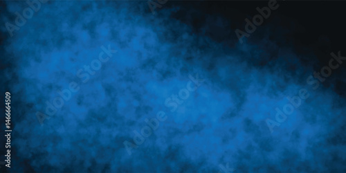 Blue Abstract Cloud Design with Misty Digital Shadow Blending

