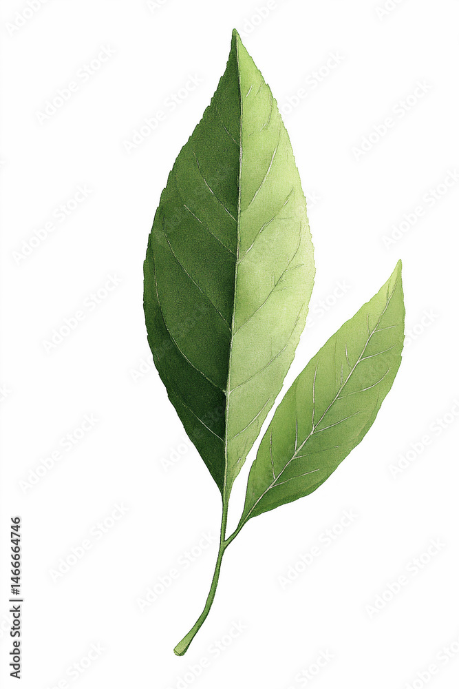 Fototapeta premium green leaf isolated on white