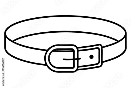 Belt  Buckle Line Art Vector Illustration 