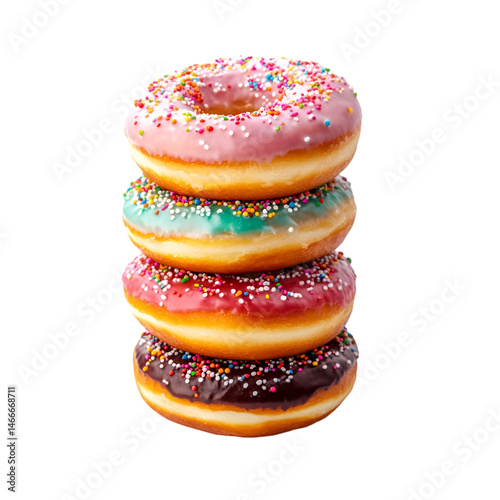 colorful donuts isolated on white background