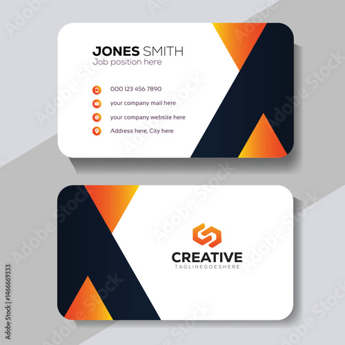 Modern creative business card and name card, horizontal simple clean template vector design