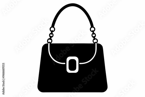 Hbag  Chain Silhouette Vector Illustration