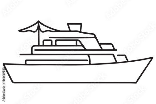 Luxury Yacht Illustration for Nautical Adventures and Travel Dreams
