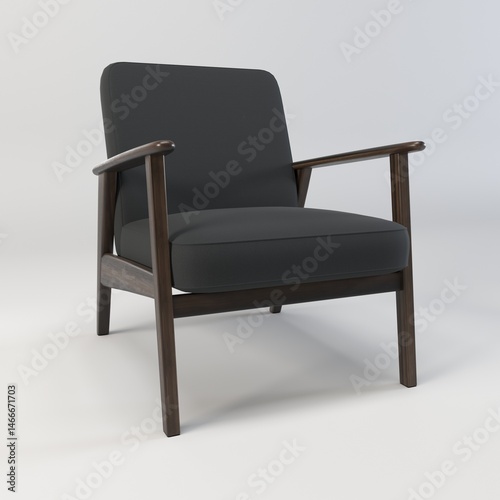 wooden metal chair sofa brown offwhite black white chair aesthetic unique 3D illustration render images for graphical content and furniture interior decor home and house lifestyle all angles photos