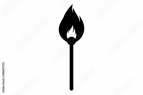 Matchstick Silhouette Vector Illustration  