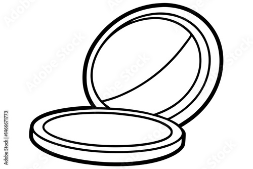 Mirror Compact Line Art Vector Illustration  