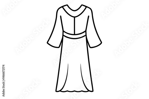 Salwar Line Art Vector Illustration   