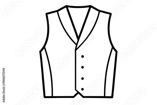 Waistcoat Line Art Vector Illustration  