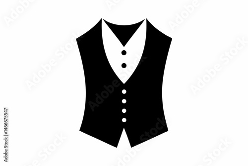 Waistcoat Silhouette Vector Illustration  