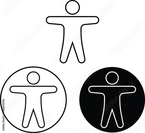 Accessibility icons set in line styles. Simple vectors illustration. Universal access symbols isolated on transparent background. Blind disability people or visually impaired access the web buttons.
