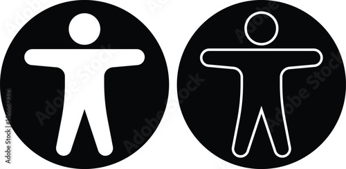 Accessibility icon set flat and line style. Simple vector illustration. Universal access symbols isolated on transparent background. Blind disability people or visually impaired access the web button.