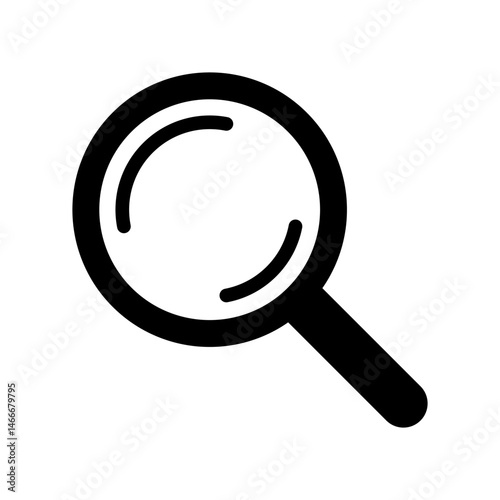 Magnifying glass icon, magnifier icon. Loupe or search icon. 