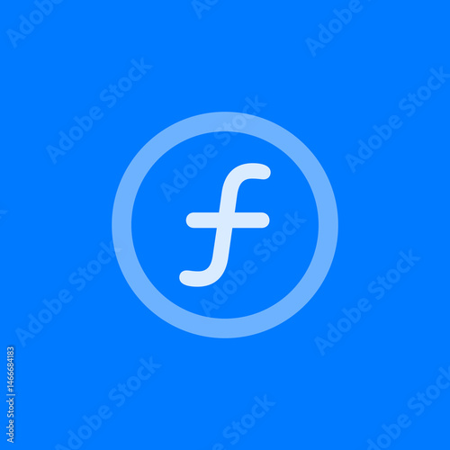 Outlined Circle Cursive F Icon