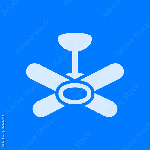 Filled Ceiling Fan with Light Icon