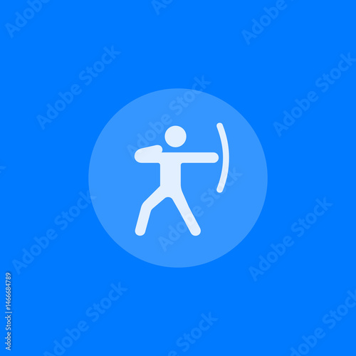Filled Circle Archery Figure Icon