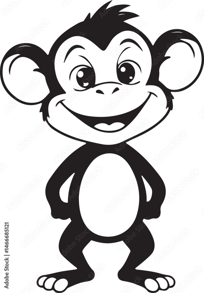 Obraz premium Monkey silhouette vector artwork