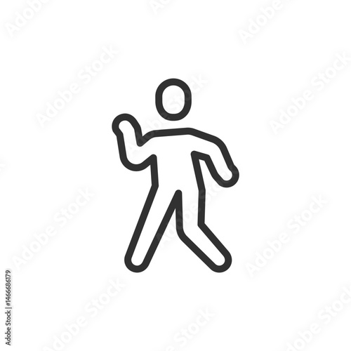 Person performing dance step, linear icon. Modern move and groove. Line with editable stroke.
