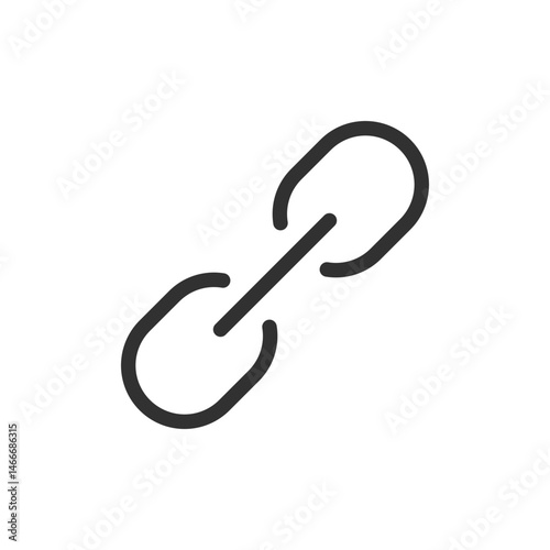 Broken chain, linear icon. Indication of disconnection or error. Line with editable stroke.