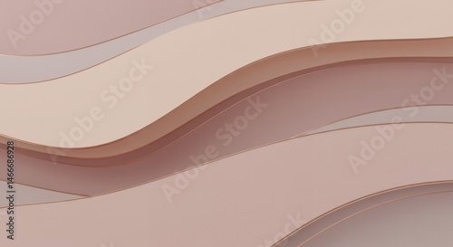 Abstract Beige and Rose Gold Wave Design: Elegant Minimalist Background Texture