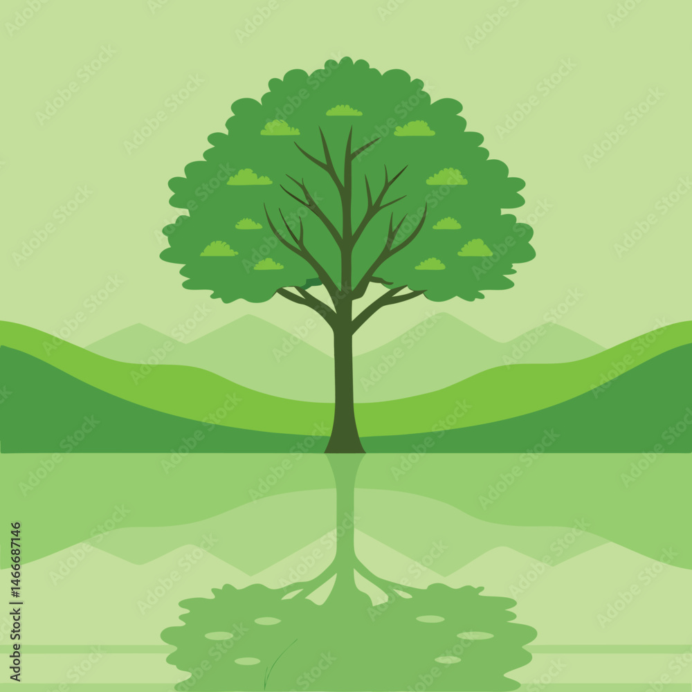 Obraz premium vector illustration of a tree
