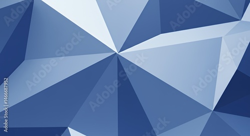 Abstract Blue Polygonal Background: Geometric Design with Shades of Blue, Triangular Mosaic Pattern, Modern and Stylish