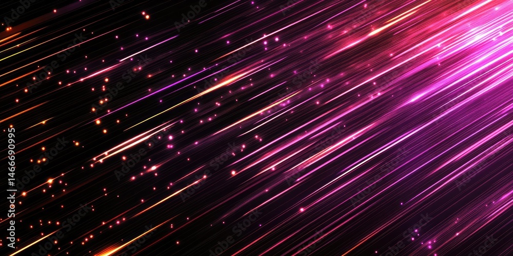 Fototapeta premium Colorful Lights Abstract Streaks of Light in Motion on Dark Background.