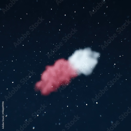 Bright space fog with glittering star particles, galactic color pop